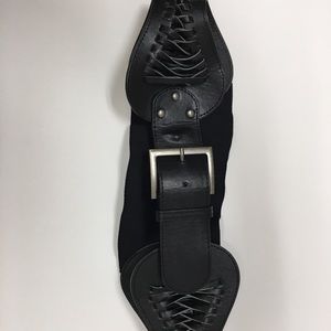 Black Faux leather corset belt